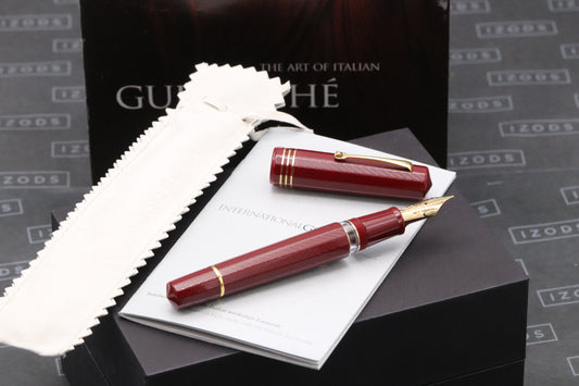 Leonardo Dodici Guilloche Burgundy LE124 Fountain Pen - #8 Fine Nib - DIPPED