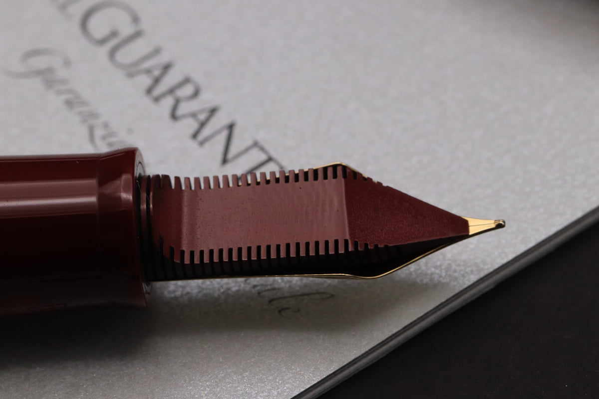 Leonardo Dodici Guilloche Burgundy LE124 Fountain Pen - #8 Fine Nib - DIPPED