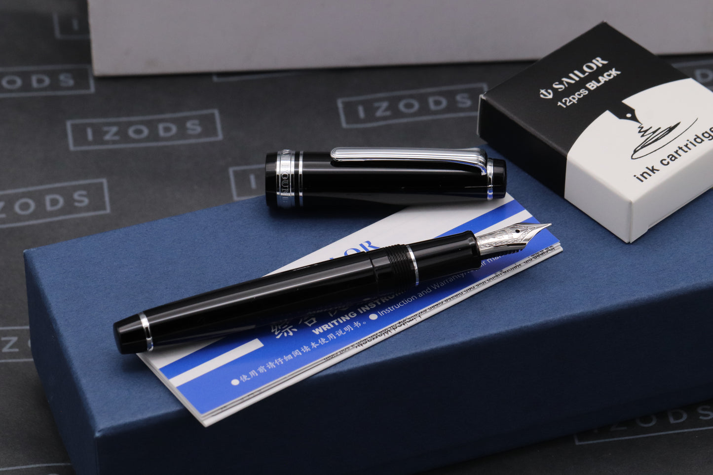 Sailor Professional Gear Slim Black Rhodium Fountain Pen