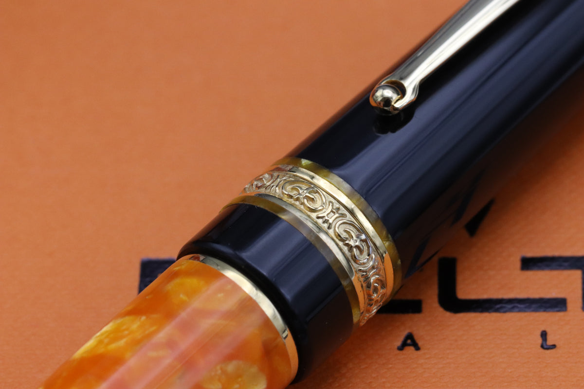 Delta d.V 2.0 Premium Gold Trim Fountain Pen - 14k Fine Nib - DIPPED