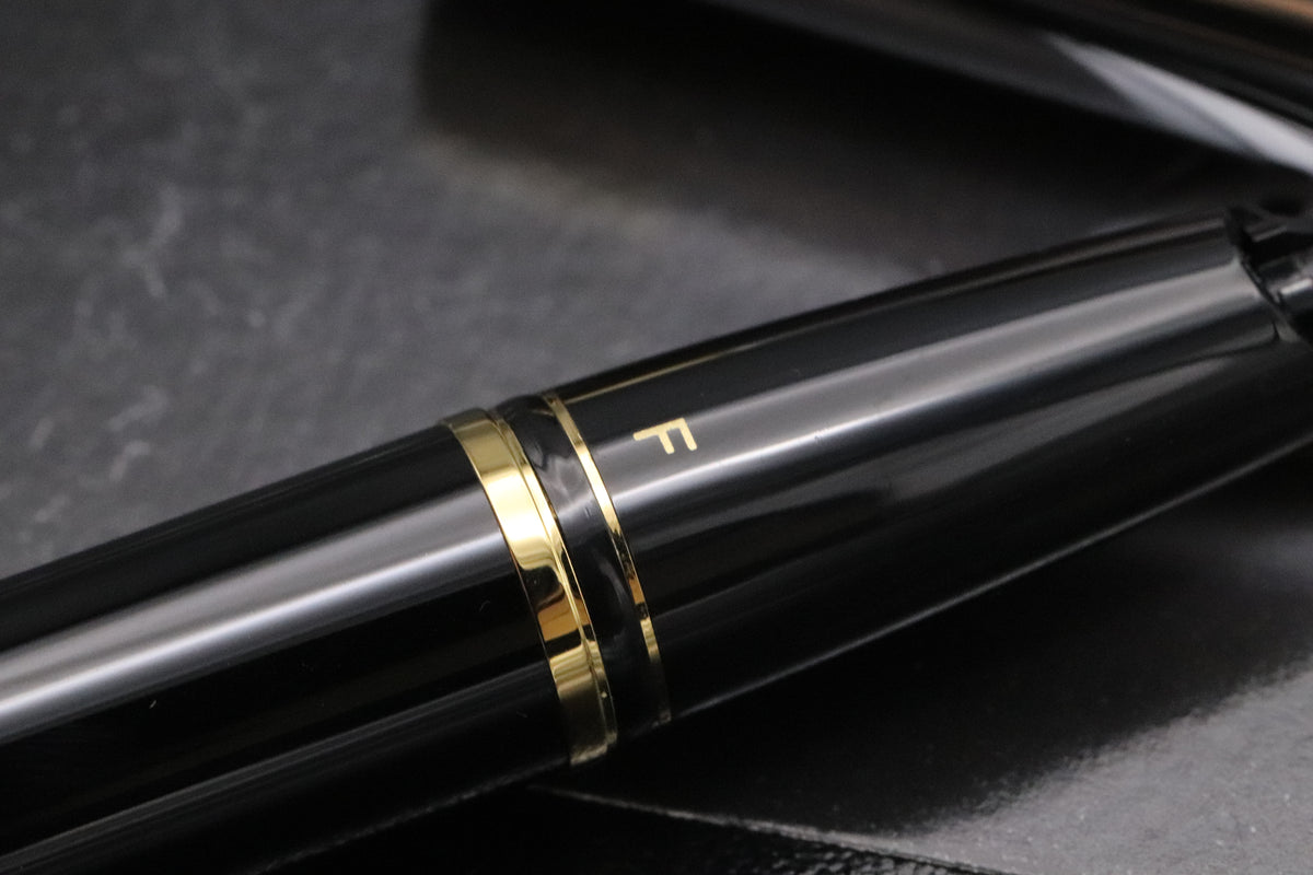 Sheaffer Legacy Black Chrome & Gold Fountain Pen - UNUSED - Fine Nib