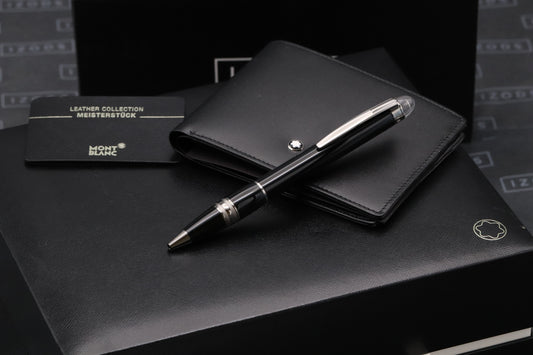 Montblanc Starwalker Midnight Black Ballpoint Pen and 6CC Wallet Set