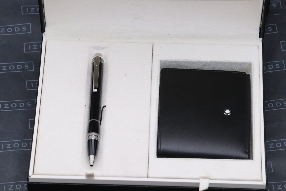 Montblanc Starwalker Midnight Black Ballpoint Pen and 6CC Wallet Set