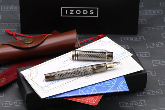 Onoto Bespoke Chestnut Pearl Metallic Plunger Filler Fountain Pen - #8 OB Nib