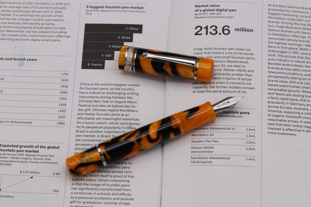 Delta DV Original Mid-Size Masterpiece Palladium Trim Fountain Pen