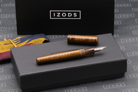 London Pen Company Christopher 15 Brown Fountain Pen - #8 Titanium Broad Nib