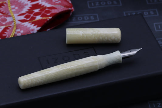 London Pen Company Christopher 15 Cream Fountain Pen - #8 Titanium Broad Nib