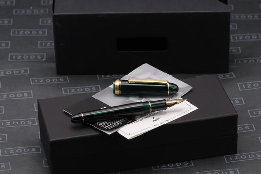 Platinum 3776 Laurel Green Fountain Pen - Fitted with Nayaka Elastic Medium Nib