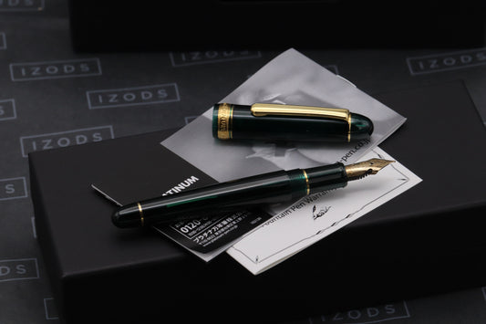Platinum 3776 Laurel Green Fountain Pen - Fitted with Nayaka Elastic Medium Nib