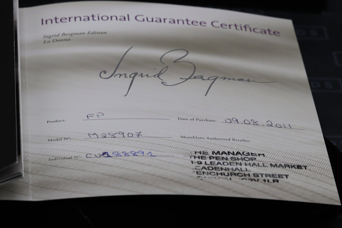 Montblanc La Donna Ingrid Bergman Fountain Pen - Oblique Broad Nib