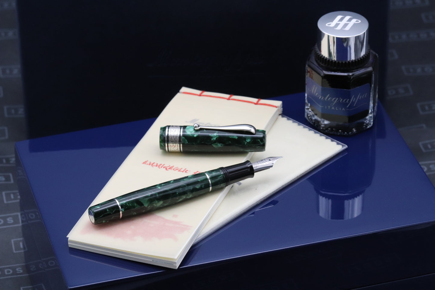 Montegrappa Ammiraglio 1939 Malachite LE80 Fountain - Sailor H-M Nib