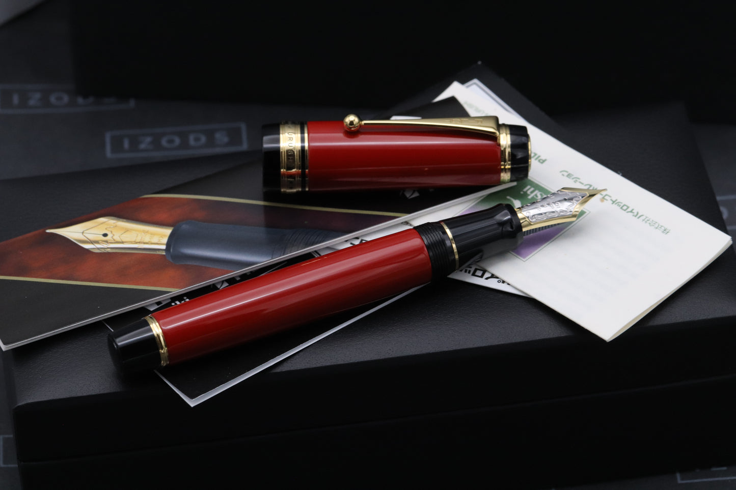 Pilot Custom Urushi Vermilion Fountain Pen - M Stub Nib by John Mottishaw