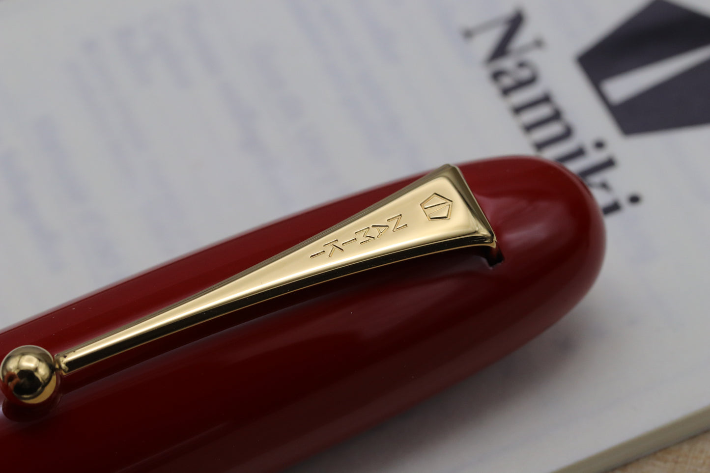 Namiki Emperor Vermilion Urushi Fountain Pen - Broad CI Mottishaw Nib