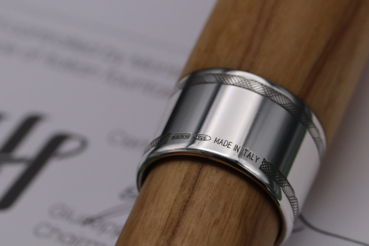 Montegrappa Extra Custom Olivewood Sterling Silver Fountain Pen