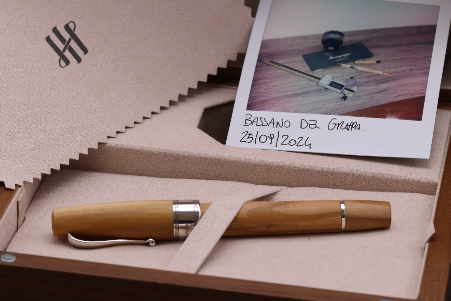 Montegrappa Extra Custom Olivewood Sterling Silver Fountain Pen