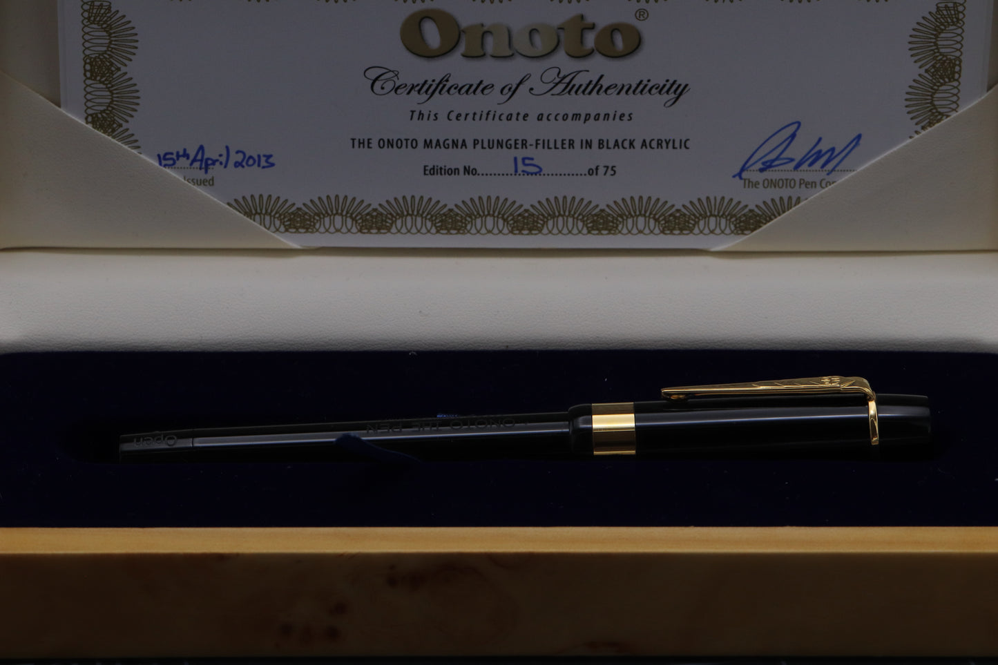 Onoto Magna Plunger Fill 2013 Limited Edition Fountain Pen - 18k IB Nib