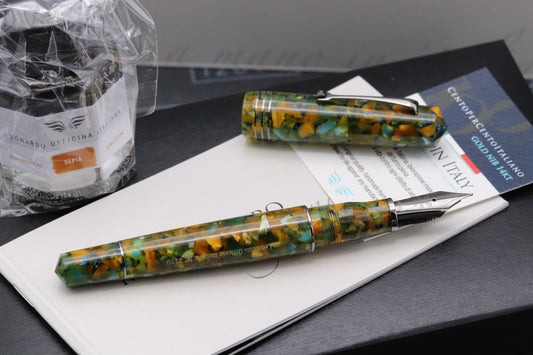 Leonardo Momento Zero Grande Girasole Ruthenium Fountain Pen - Extra Fine #8 Nib