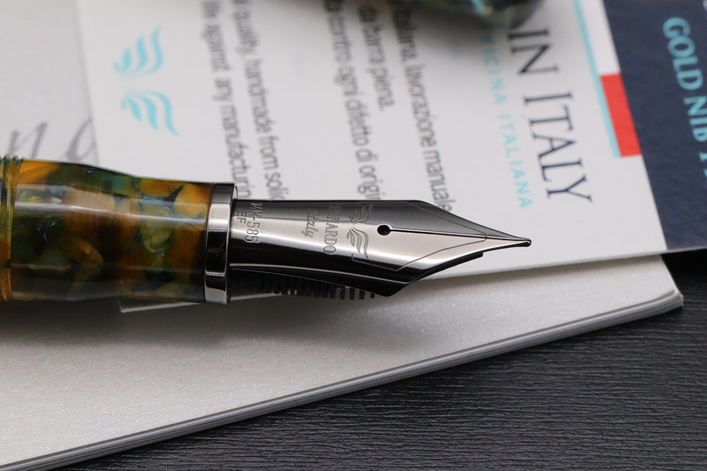 Leonardo Momento Zero Grande Girasole Ruthenium Fountain Pen - Extra Fine #8 Nib