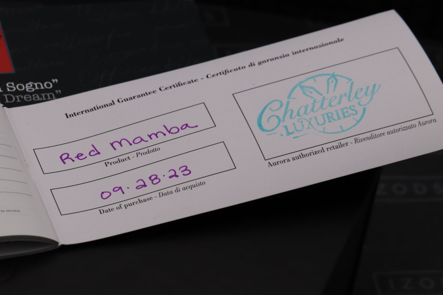 Aurora 88 Red Mamba Limited Edition Fountain Pen - Extra Fine Nib