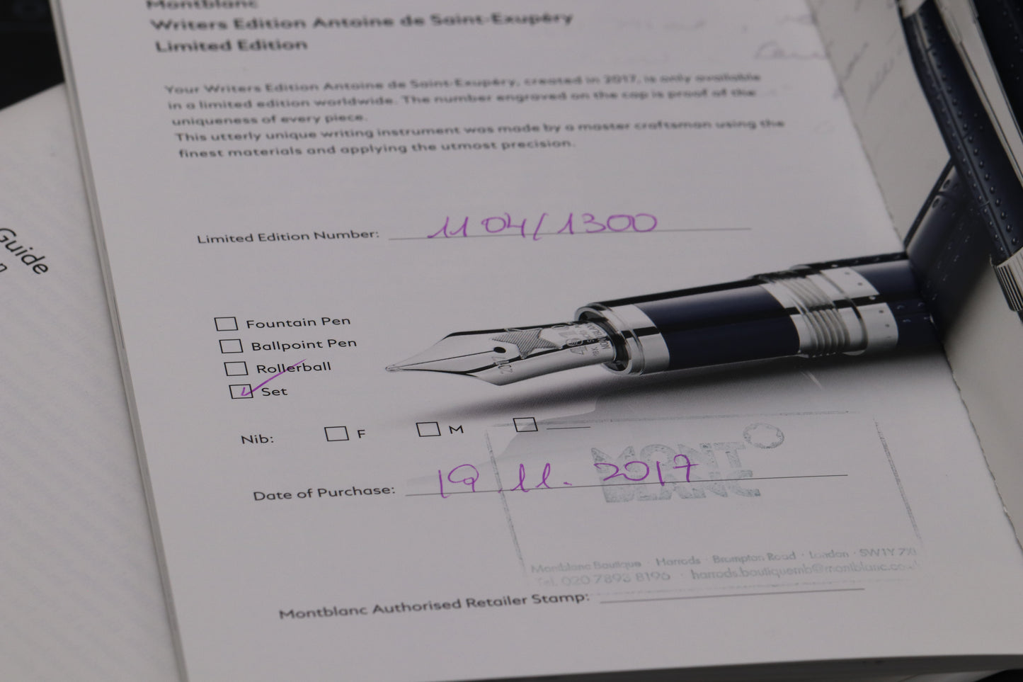 Montblanc Writers Edition Antoine de Saint-Exupery Mechanical Pencil