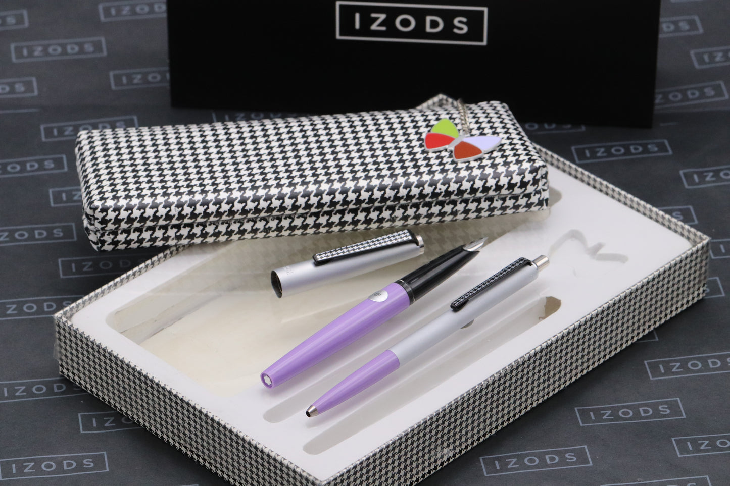 Montblanc Carrera Lilac Steel Fountain Pen, Ballpoint Pen and Pouch - UNUSED