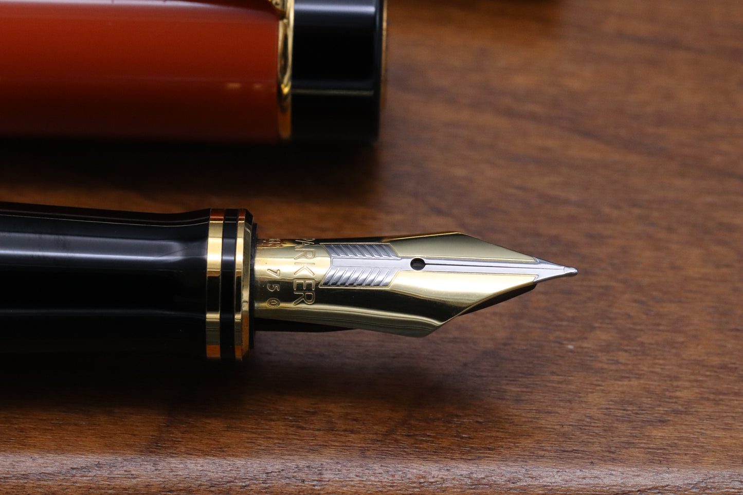 Parker Duofold Centennial Orange Fountain Pen and Mechanical Pencil Set - F Nib