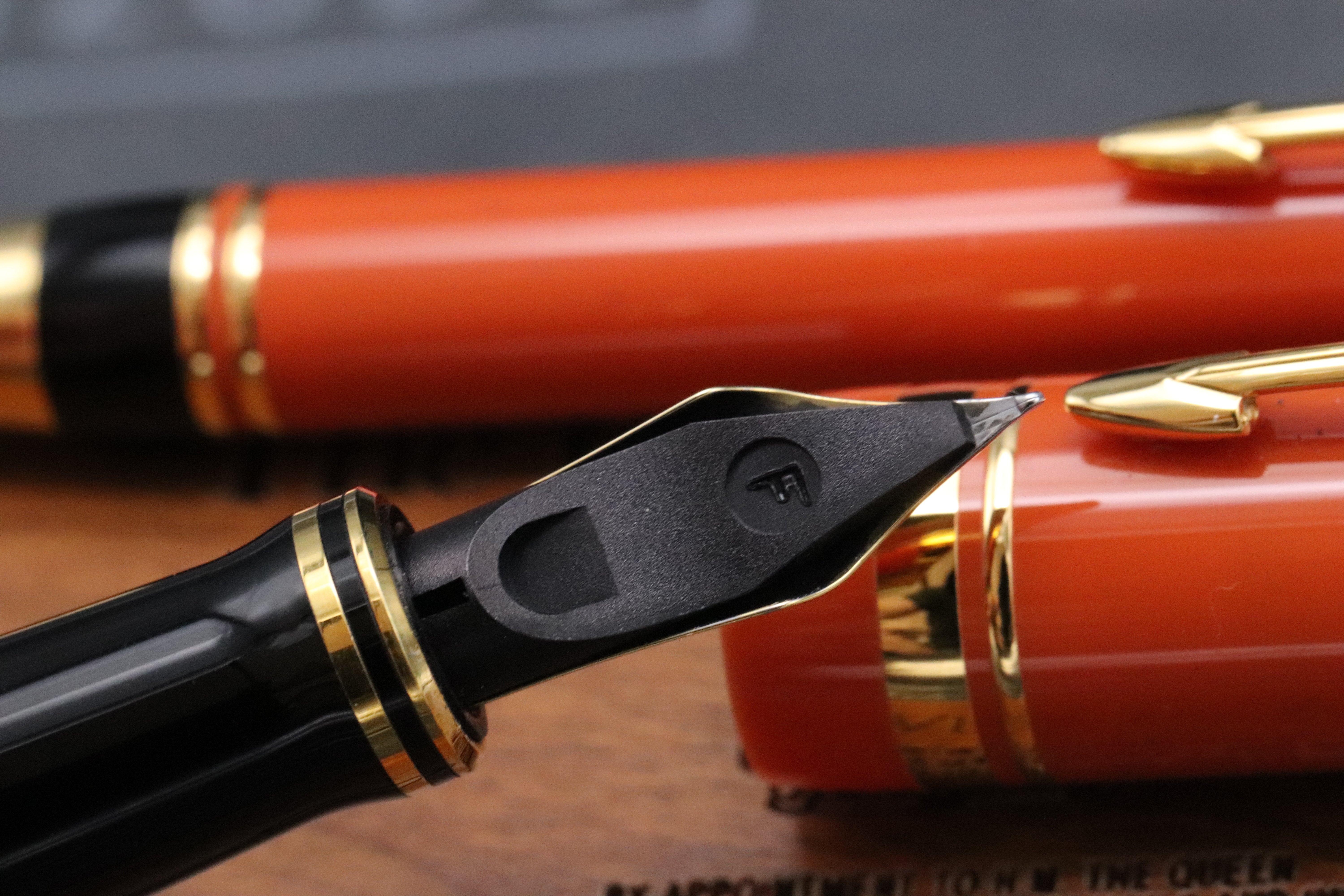 Parker Duofold Centennial Orange Fountain Pen and Mechanical