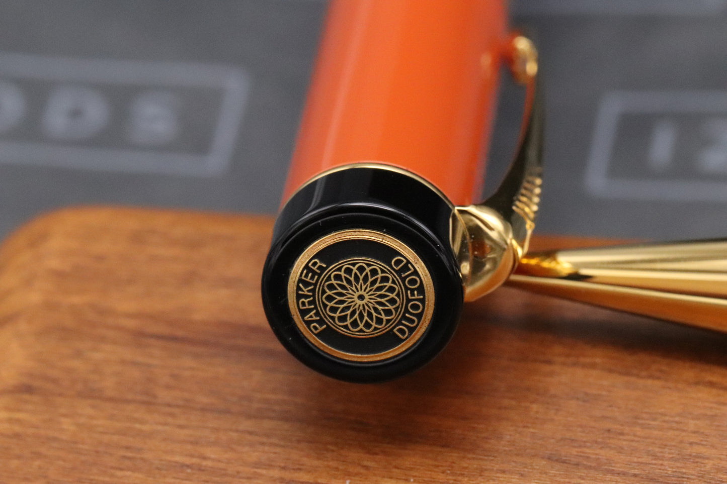 Parker Duofold Centennial Orange Fountain Pen and Mechanical Pencil Set - F Nib