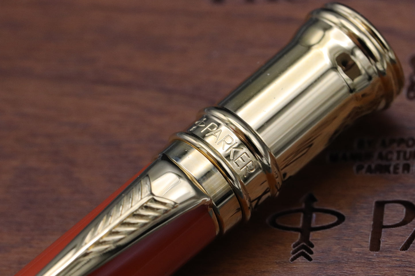 Parker Duofold Centennial Orange Fountain Pen and Mechanical Pencil Set - F Nib