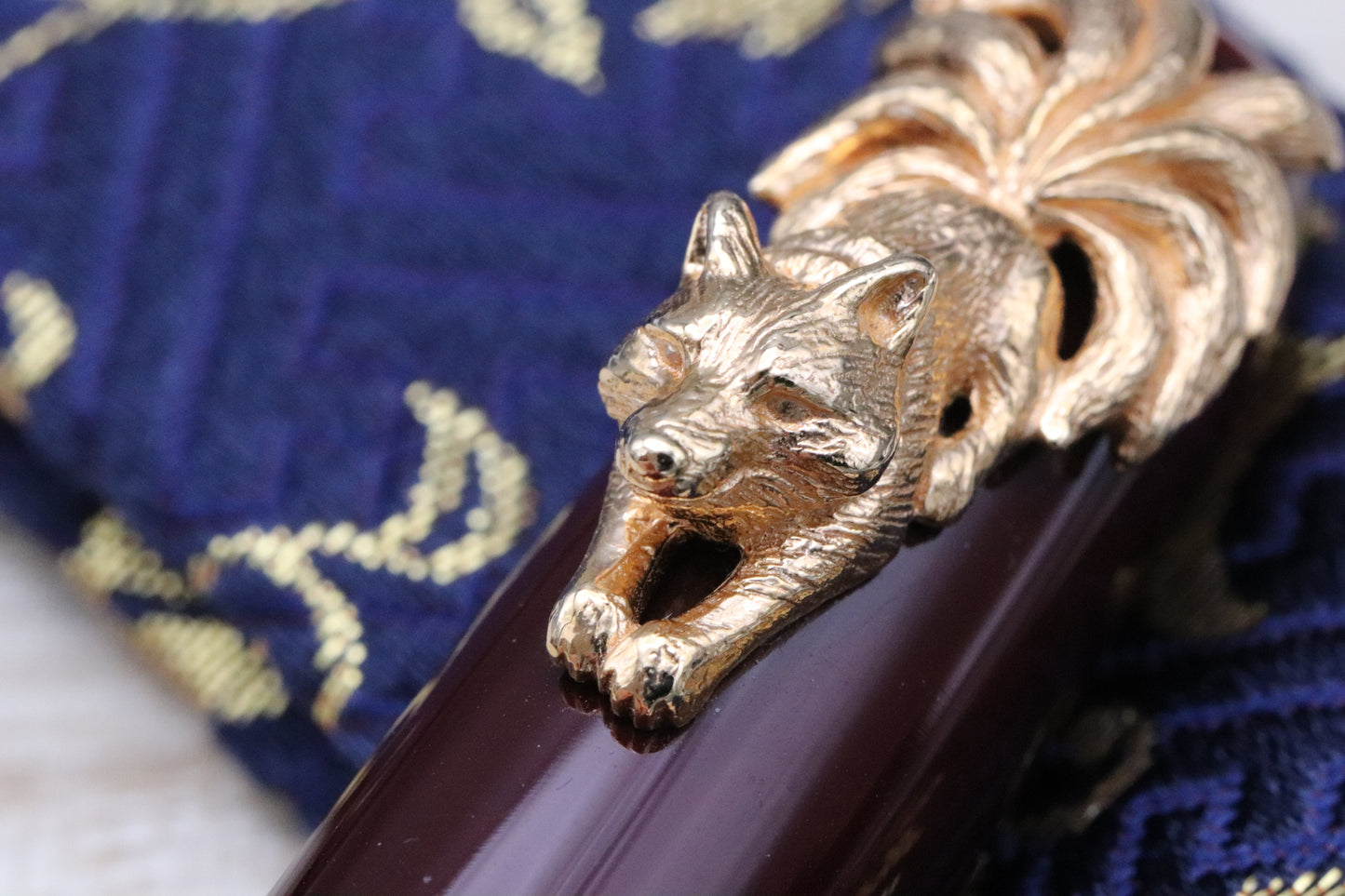 Nakaya Portable Cigar Aka-Tamenuri Fountain Pen with Fox Stopper - Music Nib