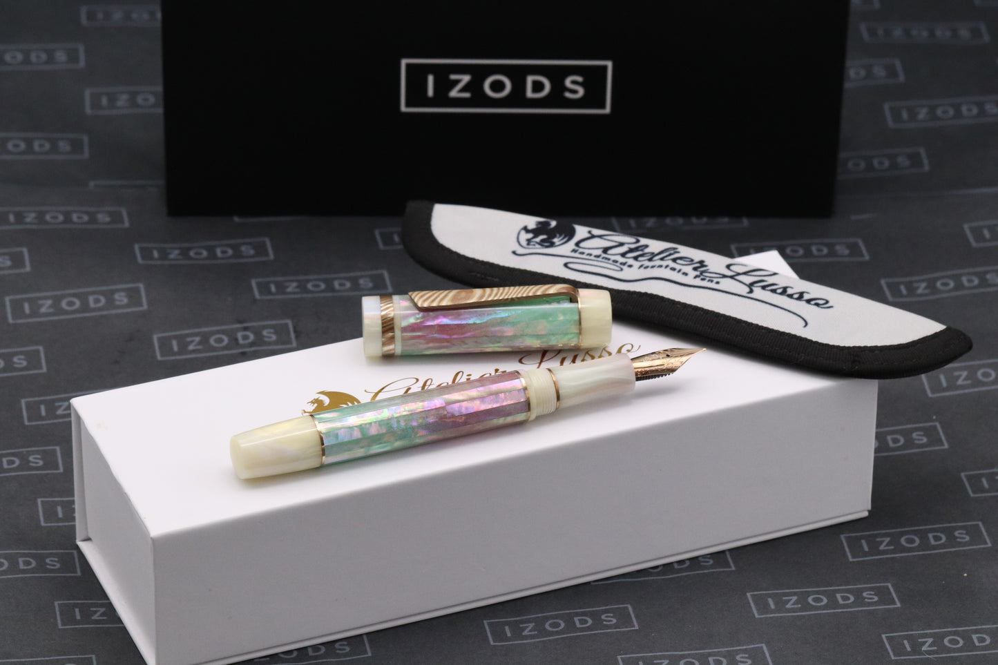 Atelier Lusso Carina Ragazzone Seafoam Pink Awabi MOP Resin Fountain Pen