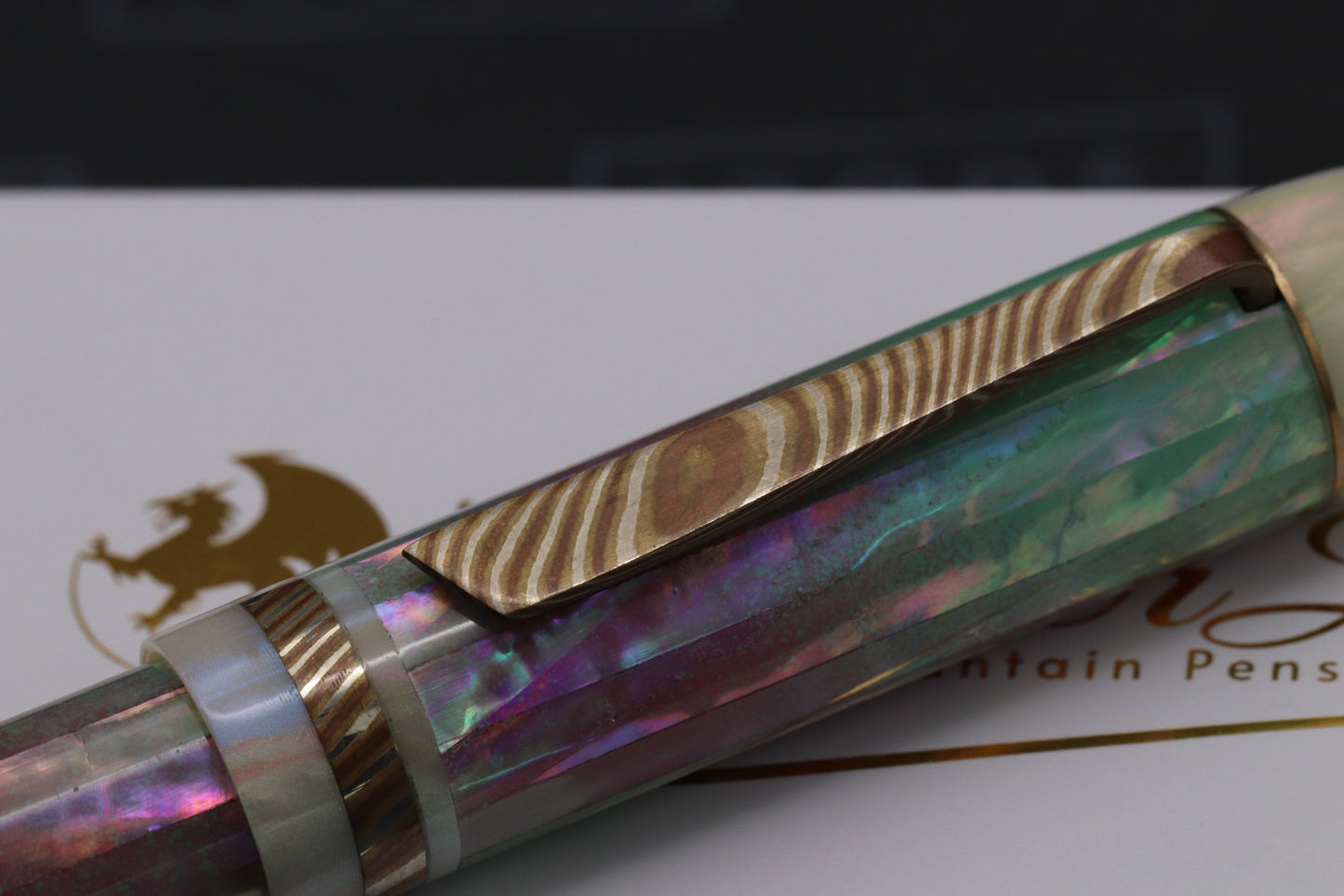 Atelier Lusso Carina Ragazzone Seafoam Pink Awabi MOP Resin Fountain Pen