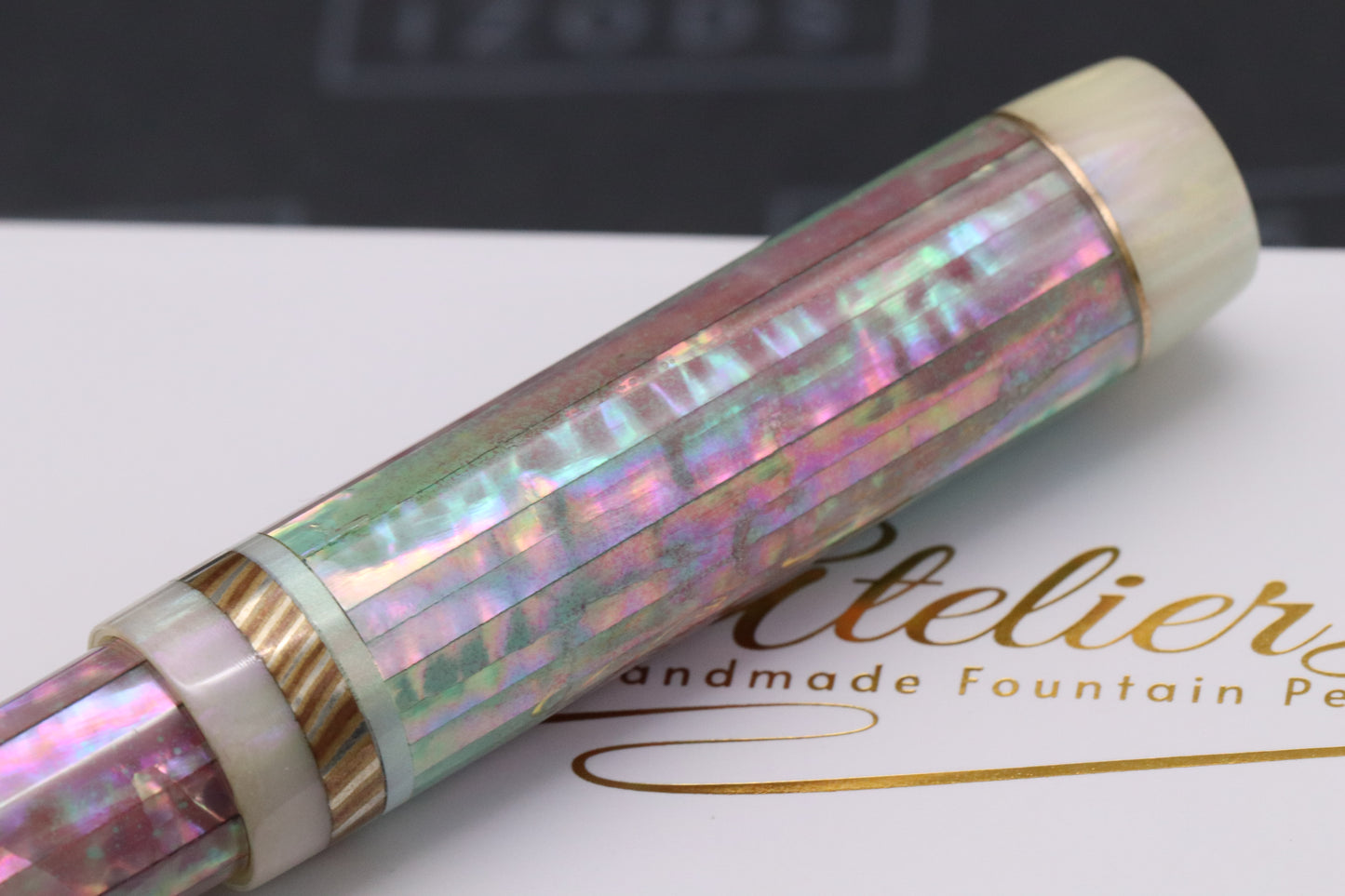 Atelier Lusso Carina Ragazzone Seafoam Pink Awabi MOP Resin Fountain Pen