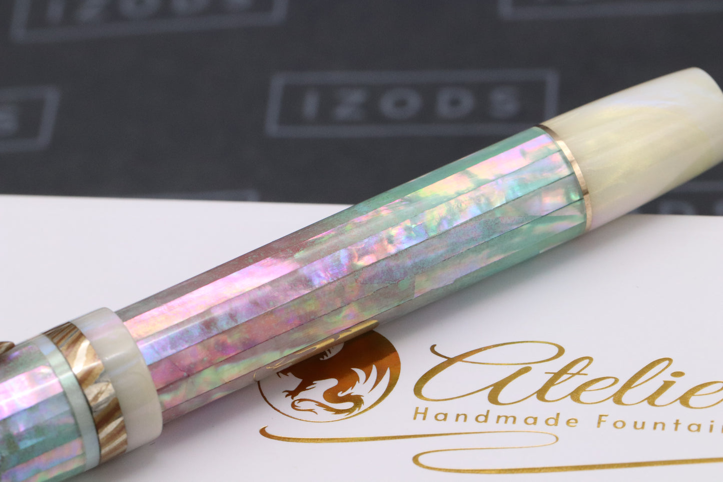 Atelier Lusso Carina Ragazzone Seafoam Pink Awabi MOP Resin Fountain Pen