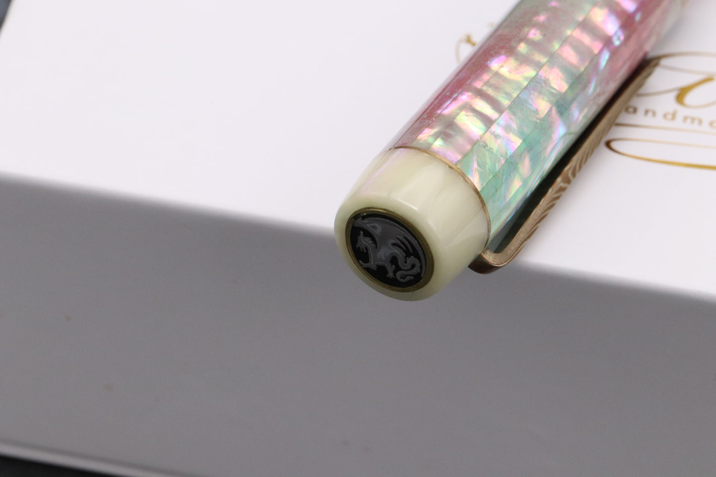 Atelier Lusso Carina Ragazzone Seafoam Pink Awabi MOP Resin Fountain Pen