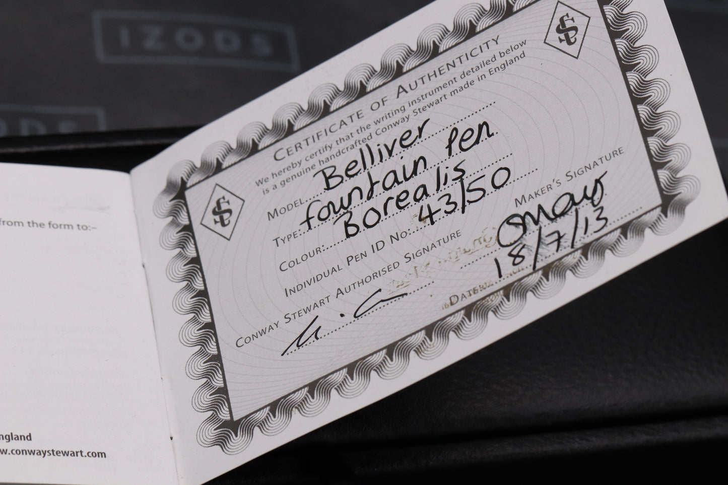 Conway Stewart Belliver Borealis Limited Edition Fountain Pen