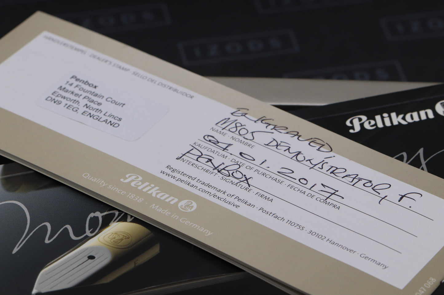 Pelikan M805 Demonstrator Engraved Special Edition Fountain Pen - UNUSED - F