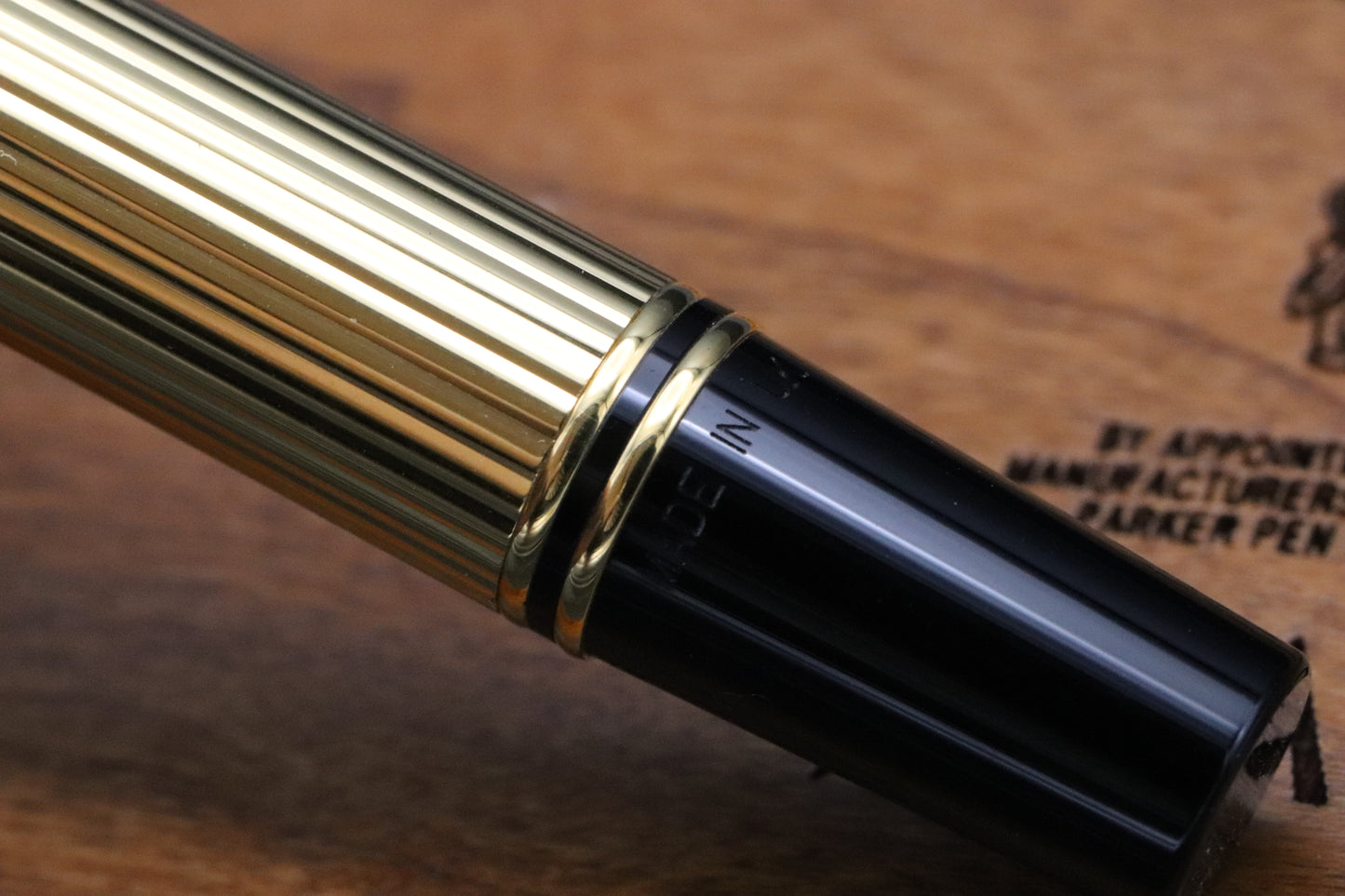 Parker Duofold International Godron Gold Fountain Pen - MK1 - 1991 - EF Nib