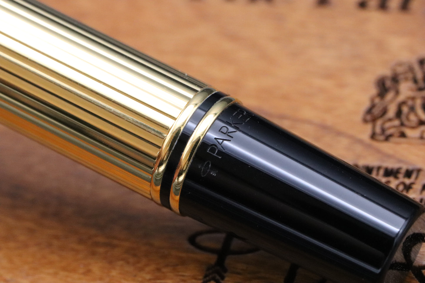 Parker Duofold International Godron Gold Fountain Pen - MK1 - 1991 - EF Nib