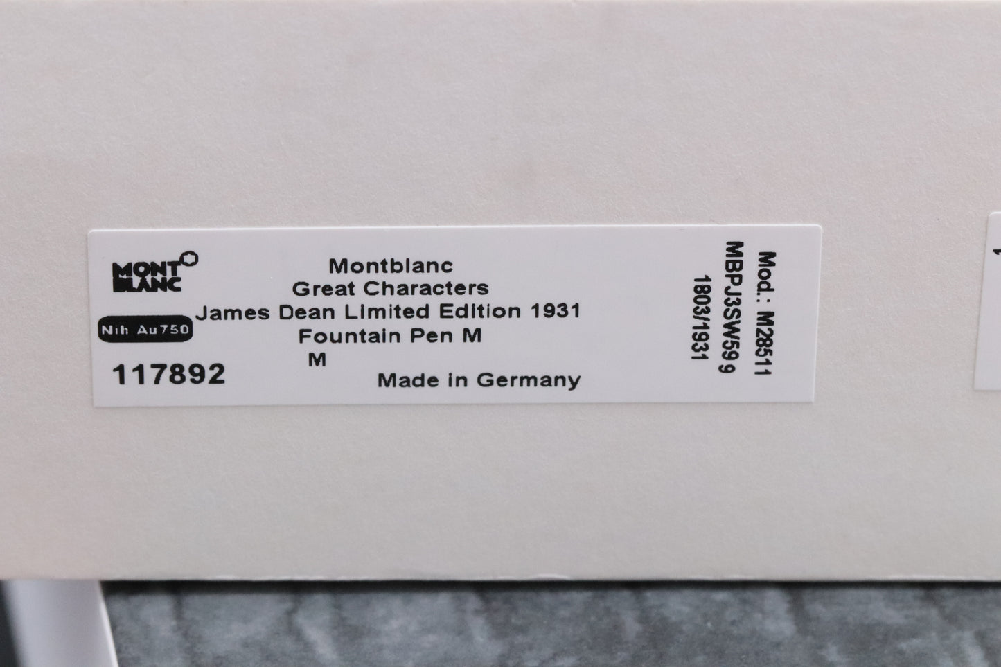 Montblanc Great Characters James Dean LE1931 Fountain Pen and Ink - NEVER INKED