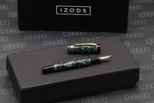 Parker Duofold International MKI Green Marble Fountain Pen - 1992