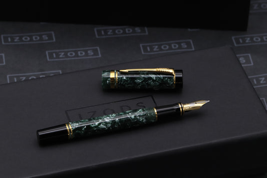 Parker Duofold International MKI Green Marble Fountain Pen - 1992