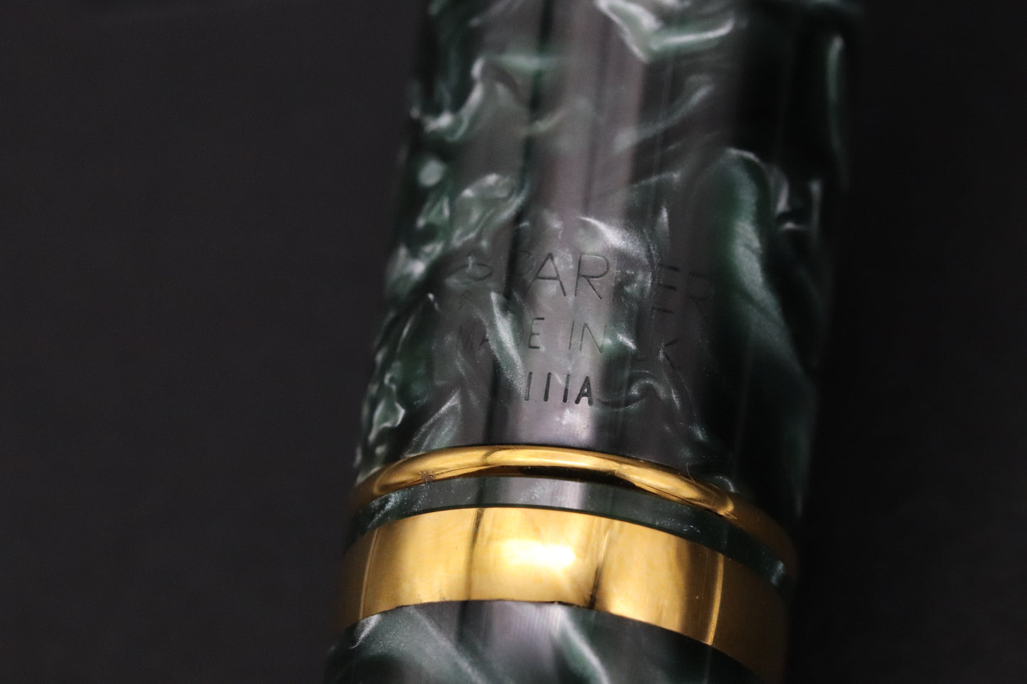 Parker Duofold International MKI Green Marble Fountain Pen - 1992