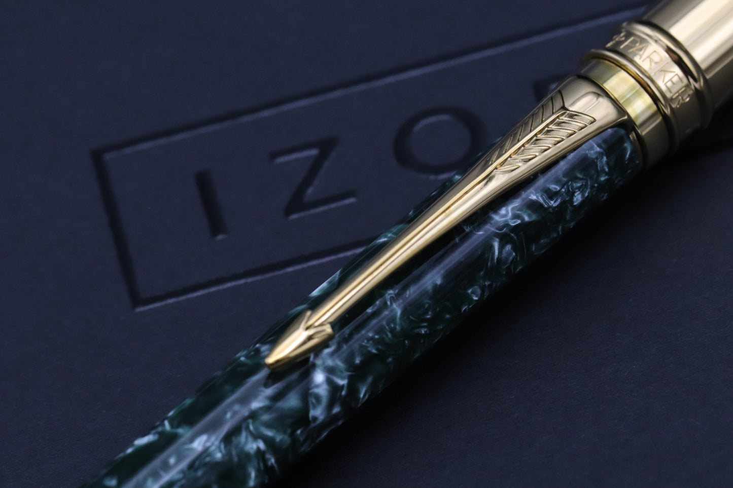 Parker Duofold International MKI Green Marble Ballpoint Pen - 1991