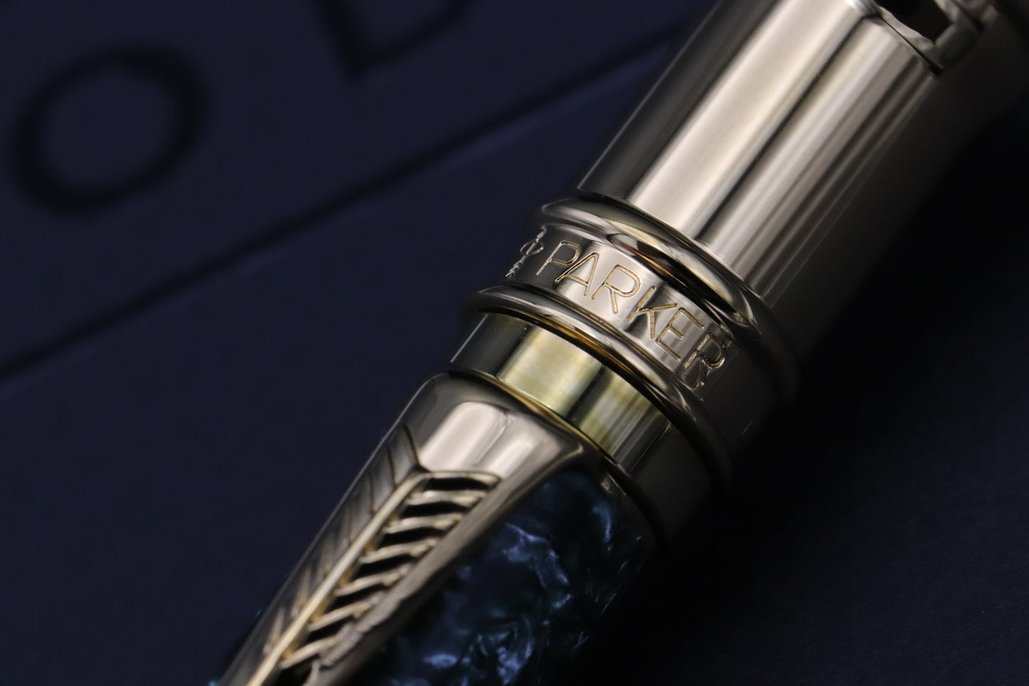 Parker Duofold International MKI Green Marble Ballpoint Pen - 1991