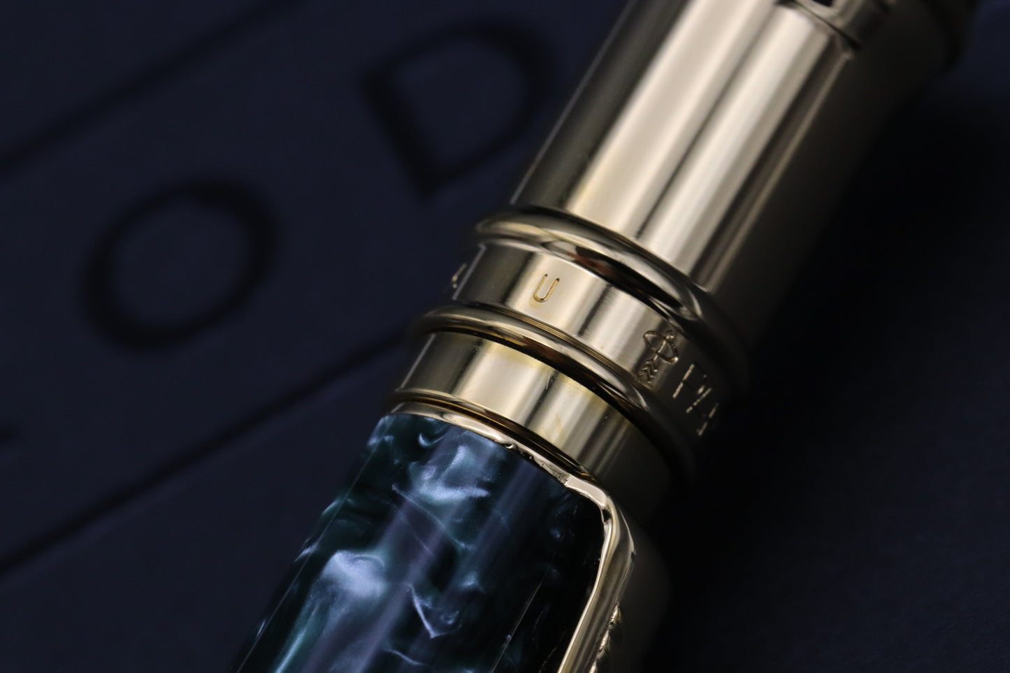 Parker Duofold International MKI Green Marble Ballpoint Pen - 1991