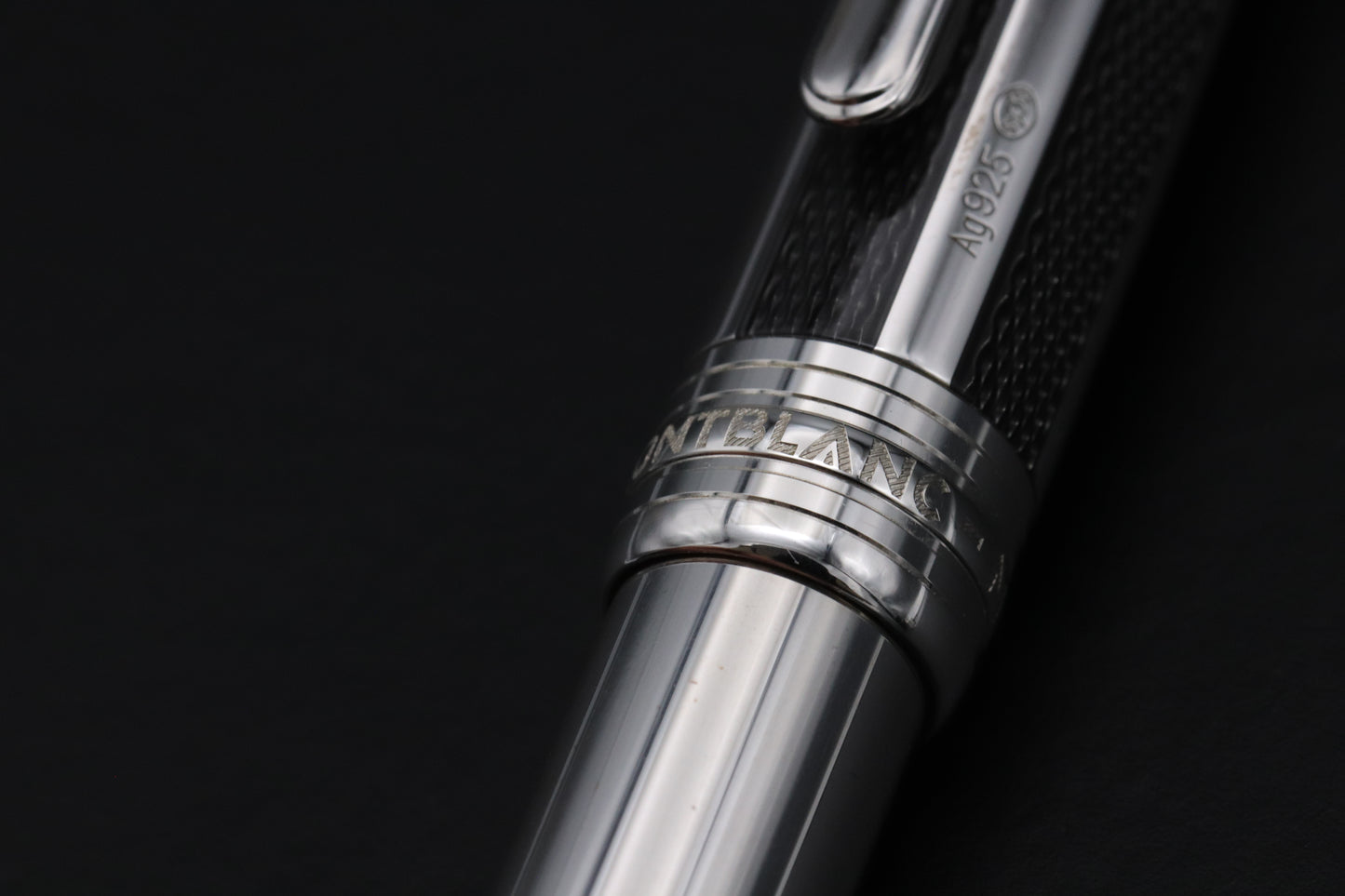 Montblanc Meisterstuck Classique Silver Fibre Guilloche Fountain Pen - EF Nib - NEVER INKED
