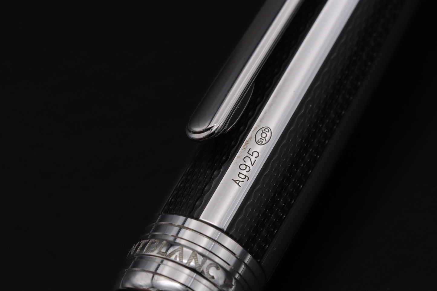 Montblanc Meisterstuck Classique Silver Fibre Guilloche Fountain Pen - EF Nib - NEVER INKED