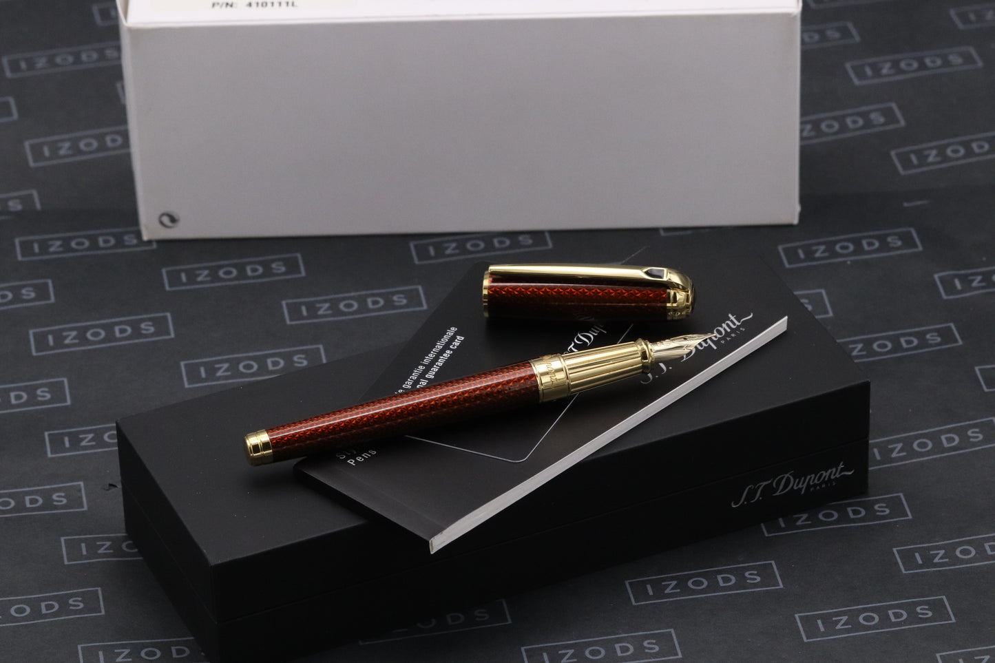 S.T. Dupont Line D Large Amber Guilloche Fountain Pen