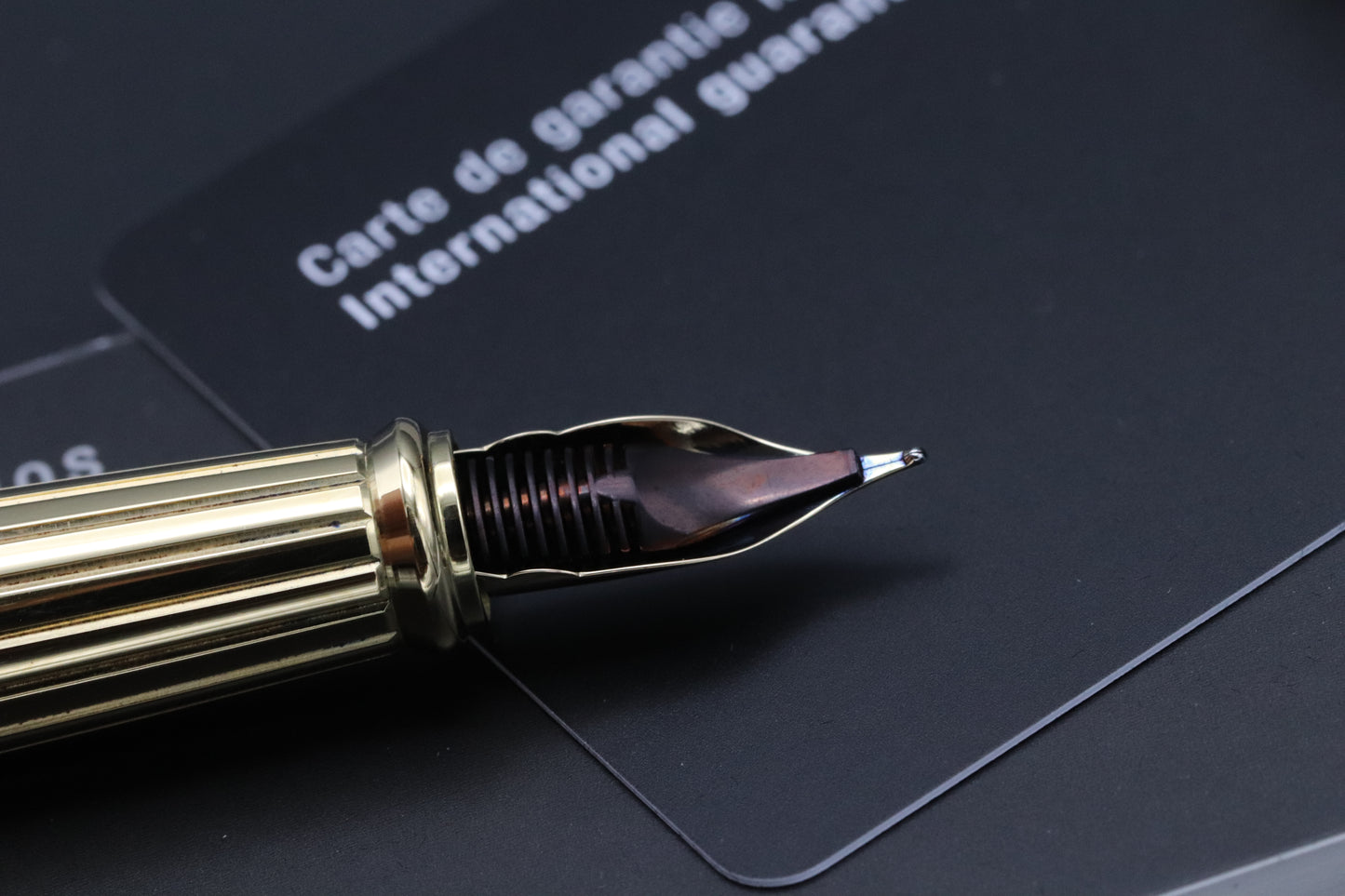 S.T. Dupont Line D Large Amber Guilloche Fountain Pen